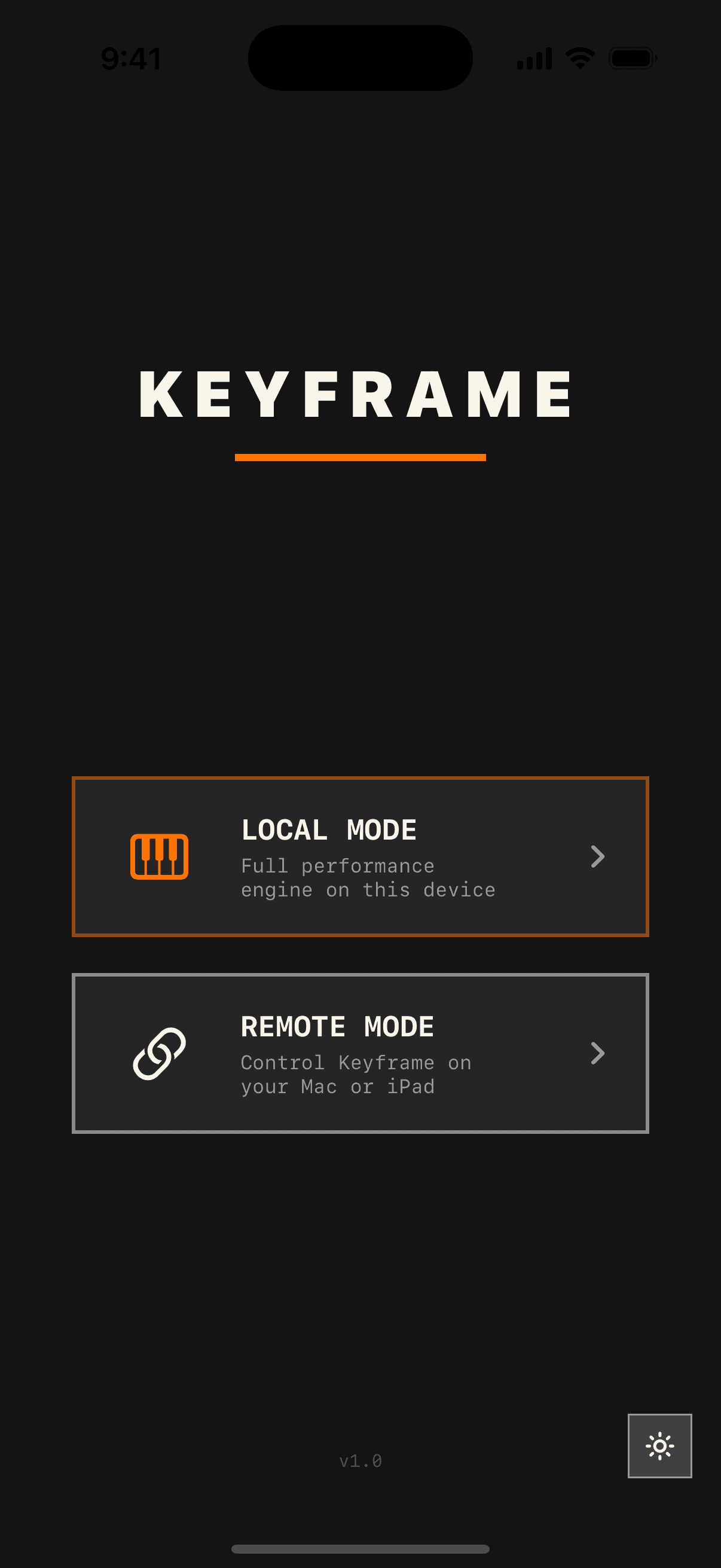 The real Keyframe iPhone app offering local performance and remote control modes